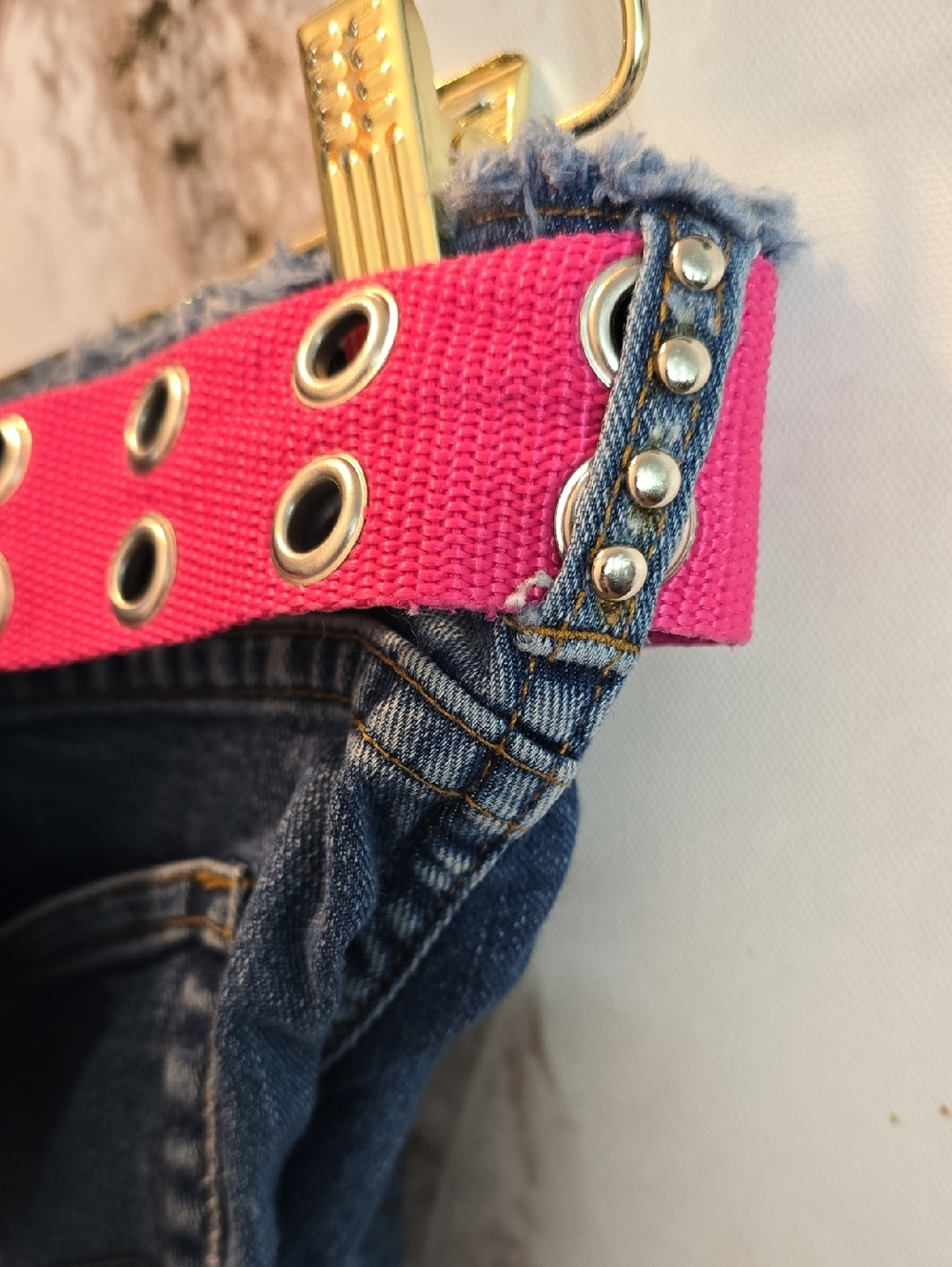 ⭐️Vintage 80's Custom Denim 2pce Set Pink Camo Stars & Stretch Denim - Picture 5 of 16